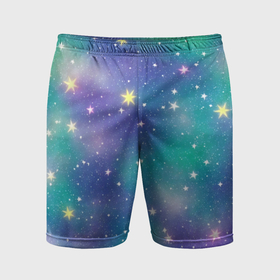 Мужские шорты спортивные с принтом Космическое сияние волшебное ,  |  | Тематика изображения на принте: 