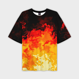 Мужская футболка oversize 3D с принтом Бушующие языки пламени в Курске,  |  | 