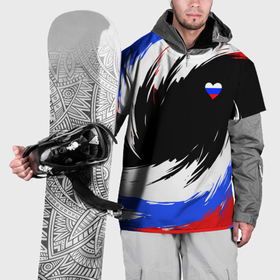Накидка на куртку 3D с принтом Сердечко Россия   мазки кисти в Екатеринбурге, 100% полиэстер |  | 