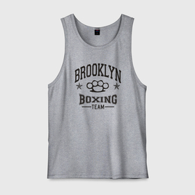 Мужская майка хлопок с принтом Brooklyn boxing в Петрозаводске, 100% хлопок |  | Тематика изображения на принте: 