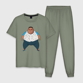 Мужская пижама хлопок с принтом Fat Westbrook , 100% хлопок | брюки и футболка прямого кроя, без карманов, на брюках мягкая резинка на поясе и по низу штанин
 | Тематика изображения на принте: 