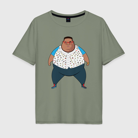 Мужская футболка хлопок Oversize с принтом Fat Westbrook , 100% хлопок | свободный крой, круглый ворот, “спинка” длиннее передней части | Тематика изображения на принте: 