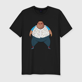 Мужская футболка хлопок Slim с принтом Fat Westbrook , 92% хлопок, 8% лайкра | приталенный силуэт, круглый вырез ворота, длина до линии бедра, короткий рукав | 