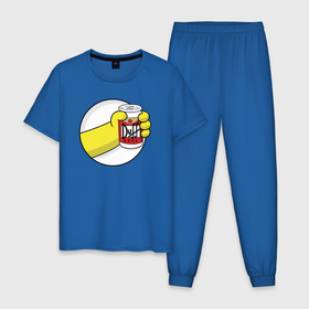 Мужская пижама хлопок с принтом Beer Duff в Курске, 100% хлопок | брюки и футболка прямого кроя, без карманов, на брюках мягкая резинка на поясе и по низу штанин
 | 