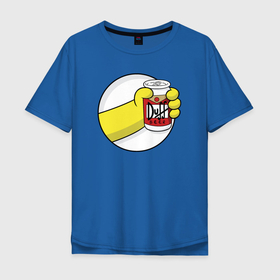Мужская футболка хлопок Oversize с принтом Beer Duff в Петрозаводске, 100% хлопок | свободный крой, круглый ворот, “спинка” длиннее передней части | 