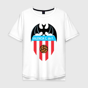 Мужская футболка хлопок Oversize с принтом FC Valencia в Санкт-Петербурге, 100% хлопок | свободный крой, круглый ворот, “спинка” длиннее передней части | Тематика изображения на принте: 