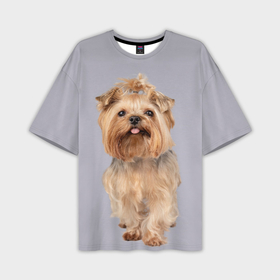 Мужская футболка oversize 3D с принтом Йоркширский терьер собака в Кировске,  |  | 
