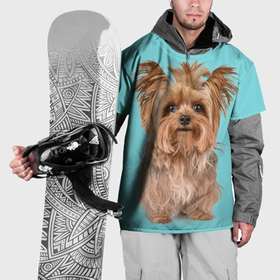 Накидка на куртку 3D с принтом Йоркширский терьер собака в Новосибирске, 100% полиэстер |  | 