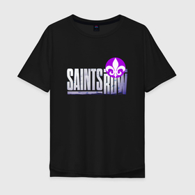 Мужская футболка хлопок Oversize с принтом Saints Row   shooter   lily в Тюмени, 100% хлопок | свободный крой, круглый ворот, “спинка” длиннее передней части | 