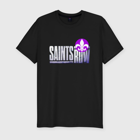 Мужская футболка хлопок Slim с принтом Saints Row   shooter   lily в Тюмени, 92% хлопок, 8% лайкра | приталенный силуэт, круглый вырез ворота, длина до линии бедра, короткий рукав | Тематика изображения на принте: 