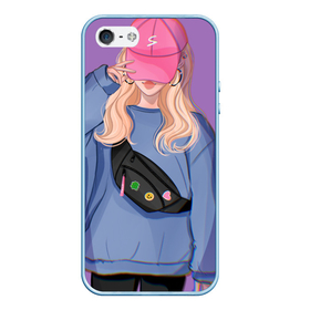 Чехол для iPhone 5/5S матовый с принтом Casual style girl в Тюмени, Силикон | Область печати: задняя сторона чехла, без боковых панелей | 