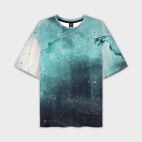 Мужская футболка oversize 3D с принтом Светло синий тени и краски в Курске,  |  | Тематика изображения на принте: 