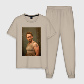 Мужская пижама хлопок с принтом Коллекционер Аркин в Курске, 100% хлопок | брюки и футболка прямого кроя, без карманов, на брюках мягкая резинка на поясе и по низу штанин
 | 
