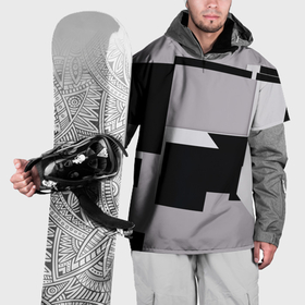 Накидка на куртку 3D с принтом Белые и чёрные кубы в геометрии в Новосибирске, 100% полиэстер |  | 