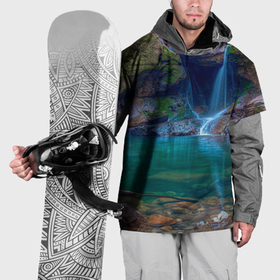 Накидка на куртку 3D с принтом Природный водопад , 100% полиэстер |  | Тематика изображения на принте: 