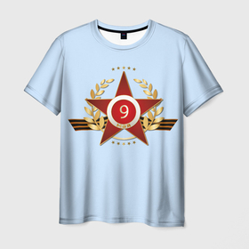 Мужская футболка 3D с принтом Большая звезда   9 мая в Новосибирске, 100% полиэфир | прямой крой, круглый вырез горловины, длина до линии бедер | 