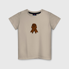 Детская футболка хлопок с принтом Георгиевская лента в Белгороде, 100% хлопок | круглый вырез горловины, полуприлегающий силуэт, длина до линии бедер | 