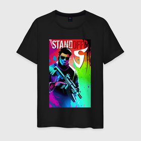Мужская футболка хлопок с принтом Standoff 2   shooter   sketch в Петрозаводске, 100% хлопок | прямой крой, круглый вырез горловины, длина до линии бедер, слегка спущенное плечо. | 