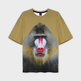 Мужская футболка oversize 3D с принтом Мандрил обезьяна ,  |  | Тематика изображения на принте: 