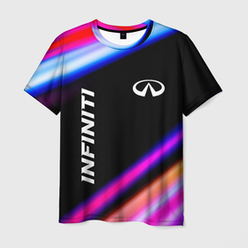 Мужская футболка 3D с принтом Infiniti speed lights в Кировске, 100% полиэфир | прямой крой, круглый вырез горловины, длина до линии бедер | 