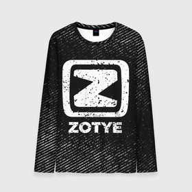Мужской лонгслив 3D с принтом Zotye с потертостями на темном фоне в городе Новоалтайск, 100% полиэстер | длинные рукава, круглый вырез горловины, полуприлегающий силуэт | 