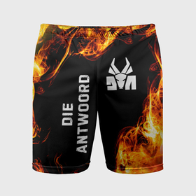 Мужские шорты спортивные с принтом Die Antwoord и пылающий огонь в Петрозаводске,  |  | 