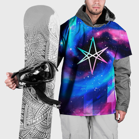 Накидка на куртку 3D с принтом Bring Me the Horizon неоновый космос в Санкт-Петербурге, 100% полиэстер |  | 
