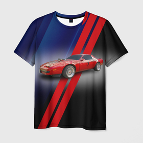 Мужская футболка 3D с принтом Американский маслкар Pontiac Firebird 3 поколение в Кировске, 100% полиэфир | прямой крой, круглый вырез горловины, длина до линии бедер | Тематика изображения на принте: 