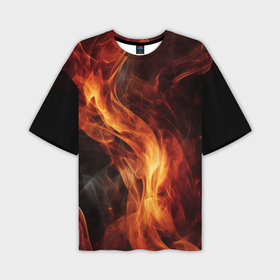 Мужская футболка oversize 3D с принтом Языки пламени: арт нейросети ,  |  | Тематика изображения на принте: 
