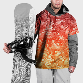 Накидка на куртку 3D с принтом Огненная татуировка с элементами дракона , 100% полиэстер |  | 