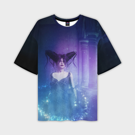 Мужская футболка oversize 3D с принтом Ведьма со звездной пылью в старом замке в Санкт-Петербурге,  |  | Тематика изображения на принте: 