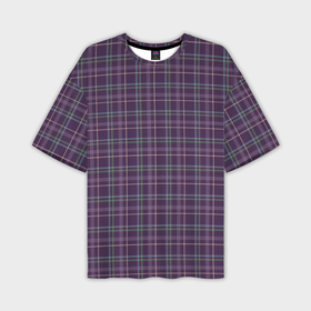 Мужская футболка oversize 3D с принтом Джентльмены Шотландка темно фиолетовая ,  |  | 