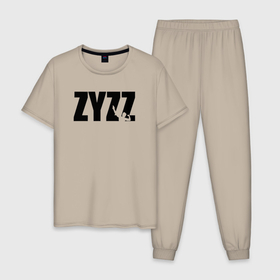 Мужская пижама хлопок с принтом Zyzz legend в Екатеринбурге, 100% хлопок | брюки и футболка прямого кроя, без карманов, на брюках мягкая резинка на поясе и по низу штанин
 | Тематика изображения на принте: 