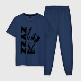 Мужская пижама хлопок с принтом Zyzz   legend в Петрозаводске, 100% хлопок | брюки и футболка прямого кроя, без карманов, на брюках мягкая резинка на поясе и по низу штанин
 | 