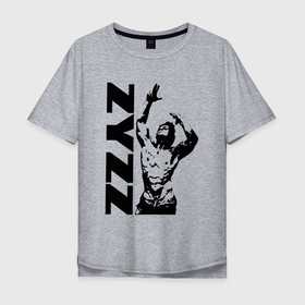Мужская футболка хлопок Oversize с принтом Zyzz   legend в Петрозаводске, 100% хлопок | свободный крой, круглый ворот, “спинка” длиннее передней части | 
