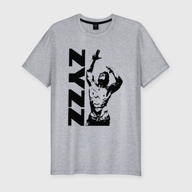 Мужская футболка хлопок Slim с принтом Zyzz   legend в Екатеринбурге, 92% хлопок, 8% лайкра | приталенный силуэт, круглый вырез ворота, длина до линии бедра, короткий рукав | Тематика изображения на принте: 