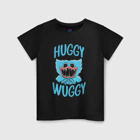 Детская футболка хлопок с принтом Poppy Playtime   Huggy в Кировске, 100% хлопок | круглый вырез горловины, полуприлегающий силуэт, длина до линии бедер | 
