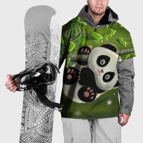 Накидка на куртку 3D с принтом Панда на дереве отдыхает в Новосибирске, 100% полиэстер |  | 