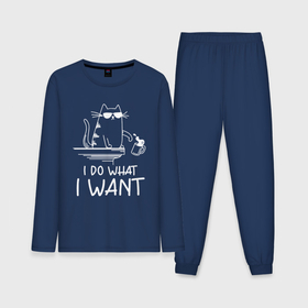 Мужская пижама с лонгсливом хлопок с принтом I do what   i want в Санкт-Петербурге,  |  | Тематика изображения на принте: 