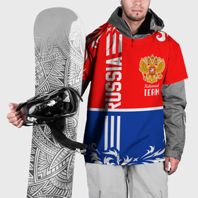 Накидка на куртку 3D с принтом Национальная команда России с орнаментом , 100% полиэстер |  | Тематика изображения на принте: 