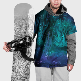 Накидка на куртку 3D с принтом Абстракция: неоновые огни подводного мира в Тюмени, 100% полиэстер |  | 