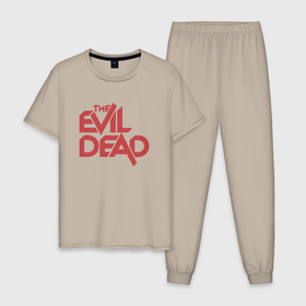 Мужская пижама хлопок с принтом The Evil Dead в Новосибирске, 100% хлопок | брюки и футболка прямого кроя, без карманов, на брюках мягкая резинка на поясе и по низу штанин
 | 