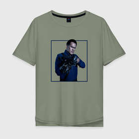 Мужская футболка хлопок Oversize с принтом Ashley J Williams   Зловещие мертвецы в Санкт-Петербурге, 100% хлопок | свободный крой, круглый ворот, “спинка” длиннее передней части | 