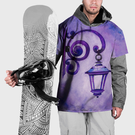 Накидка на куртку 3D с принтом Уличный фиолетовый фонарь в Белгороде, 100% полиэстер |  | 