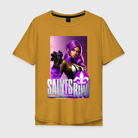 Мужская футболка хлопок Oversize с принтом Saints Row   shooter   fantasy character в Тюмени, 100% хлопок | свободный крой, круглый ворот, “спинка” длиннее передней части | Тематика изображения на принте: 