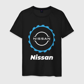 Мужская футболка хлопок с принтом Nissan в стиле Top Gear в Петрозаводске, 100% хлопок | прямой крой, круглый вырез горловины, длина до линии бедер, слегка спущенное плечо. | 
