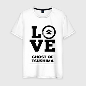 Мужская футболка хлопок с принтом Ghost of Tsushima love classic в Белгороде, 100% хлопок | прямой крой, круглый вырез горловины, длина до линии бедер, слегка спущенное плечо. | Тематика изображения на принте: 