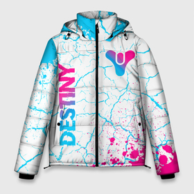Мужская зимняя куртка 3D с принтом Destiny neon gradient style: надпись, символ в Новосибирске, верх — 100% полиэстер; подкладка — 100% полиэстер; утеплитель — 100% полиэстер | длина ниже бедра, свободный силуэт Оверсайз. Есть воротник-стойка, отстегивающийся капюшон и ветрозащитная планка. 

Боковые карманы с листочкой на кнопках и внутренний карман на молнии. | 