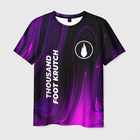 Мужская футболка 3D с принтом Thousand Foot Krutch violet plasma в Белгороде, 100% полиэфир | прямой крой, круглый вырез горловины, длина до линии бедер | 