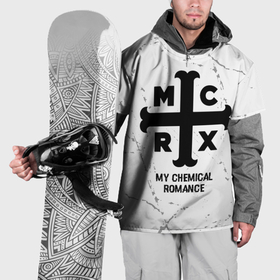 Накидка на куртку 3D с принтом My Chemical Romance glitch на светлом фоне в Рязани, 100% полиэстер |  | 